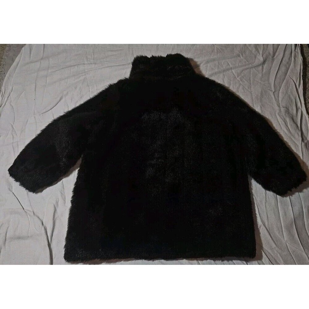 Vtg Roamans Dark Brown Faux Fur Coat Size 1X Jacket Whimsigoth Viking - Picture 9 of 10
